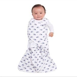 Halo innovations sleep sack, 100% cotton swaddle wrap, hedgehog pattern, 0-3 mth